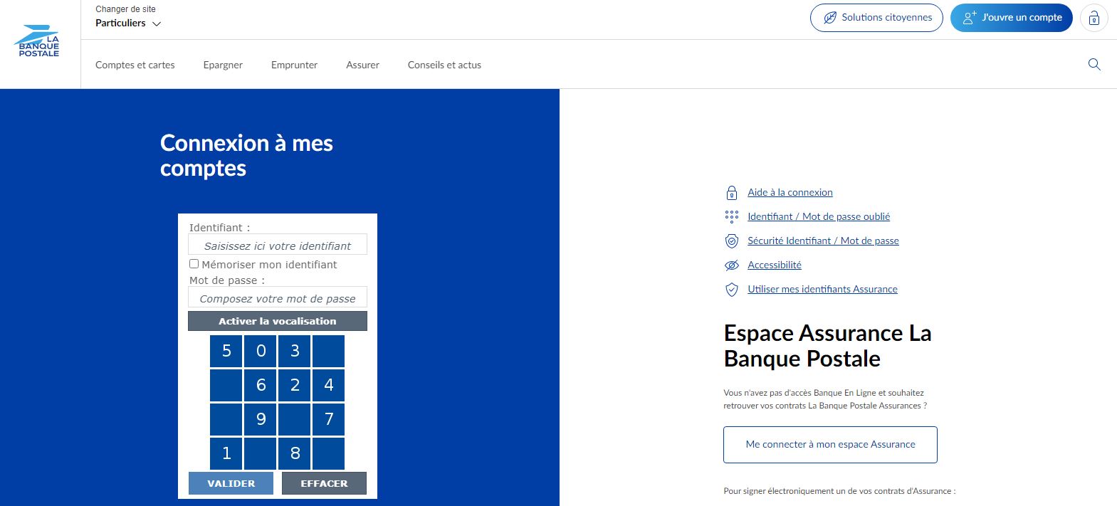 Capture Site Internet Page Mot De Passe Banque Postale