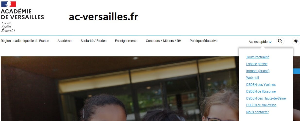 Capture Site Academie Versailles